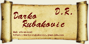 Darko Rubaković vizit kartica